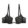 European and American Striped U-Shaped Push-Up Plus Size Bra with Side Support