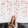 Rose Gold 25th Birthday Decorations Number 25 Circle Dot Twinkle Star Garland Metallic Hanging Streamer Bunting Banner Backdrop for Girls Twenty Five
