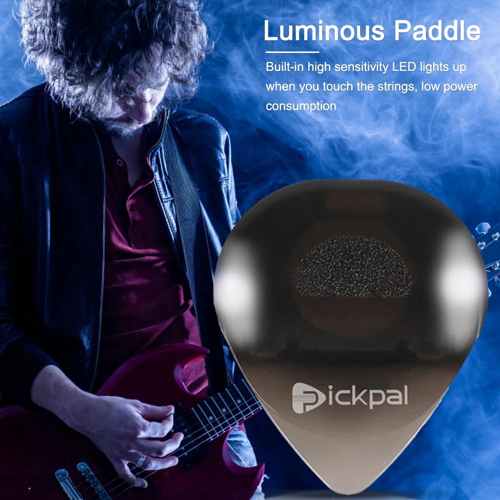 Guitar Touch Luminous Pick with High-Sensitivity LED Light Stringed Instrument Plectrum for Bass Ukulele Electric Guitarists