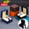 Single Watch Gift Box with Pillow PU Leather Wristwatch Display Case Organizer for Men Women Clamshell Watch Cover (no Watch)