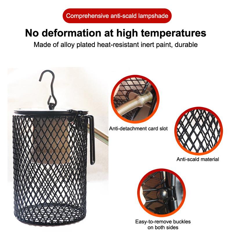 E27 Pet Heating Lamp With Anti-Scalding Lampshade For Turtle Snake Lizard Infrared Ceramic Emitter Heat Light 25/50/75/100W