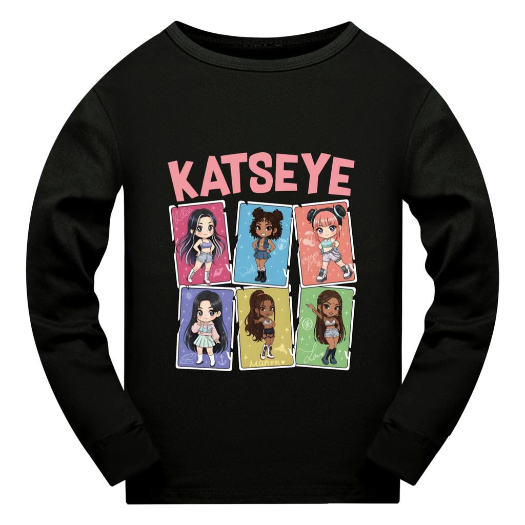 5300 Kinder Mädchen KATSEYE Print Langarm-T-Shirt