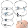 925 Silberarmband Damenschmuck Ozeanblau Zirkon Muschel Schmetterling Armband Feines Jubiläum Zartes Geschenk