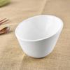 Pure White Ceramic Multi-Use Bowl: Creative Bowl for Salad, Soup, Pasta, Ramen, and Fruit with a Slanted Rim Design.