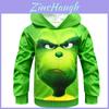 Sweat à capuche festif motif Grinch pour enfants, pull pour les fans de Comment le Grinch a volé Noël