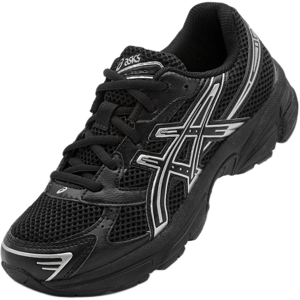ASICS Gel 1130 Abrasion Resistant Rebound Breathable Support Low top Kids' Running Shoes Black Silver Teenagers 1204A169-001