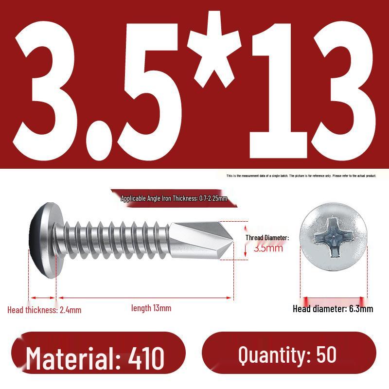 Stainless Steel 304 Phillips Round Head Self-Drilling & Tapping Screws, M3.9/M4.8/M5.5 Swallowtail Bolts