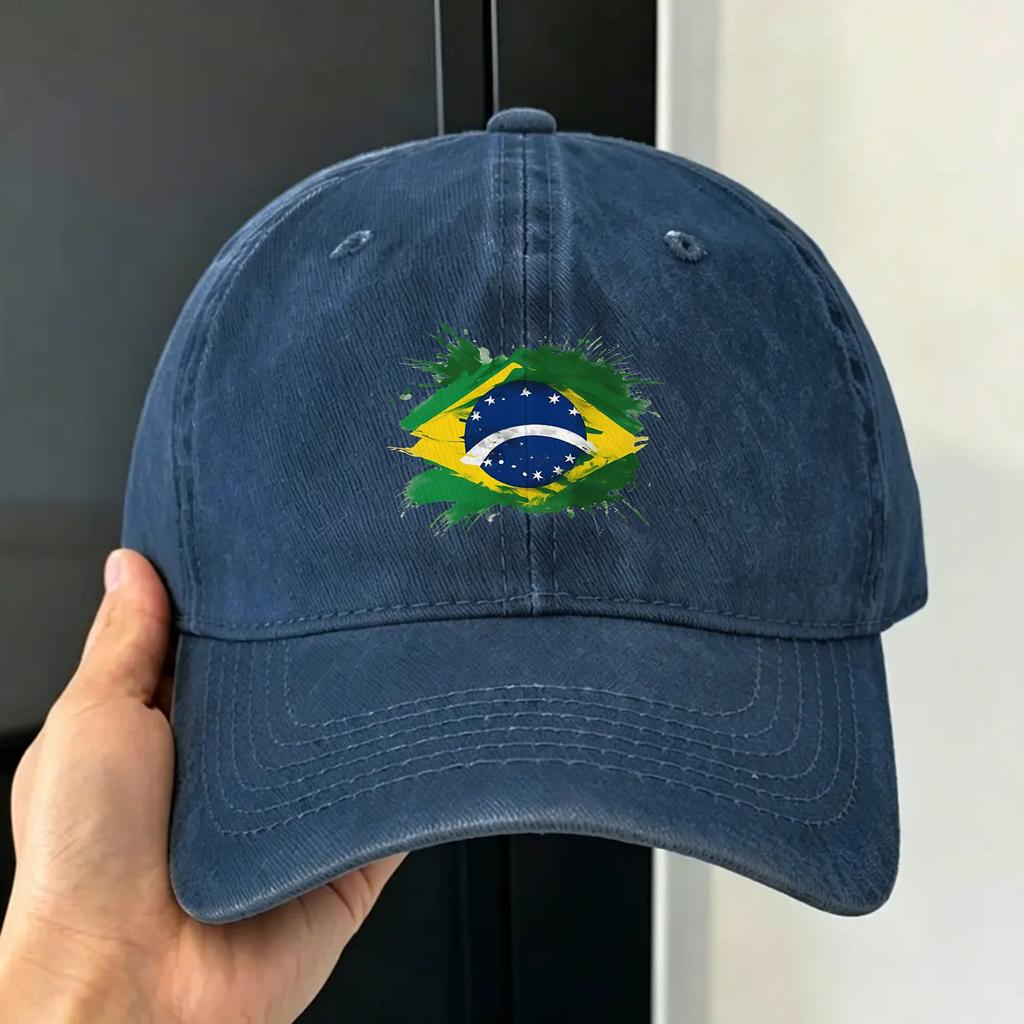 Berretto da Baseball Estivo Brasile Sole Vendita all'Ingrosso Personalizzato Fai-da-te Lavato Cappellino Trucker Unisex Adulto Classico Outdoor Palestra Berretti da Baseball