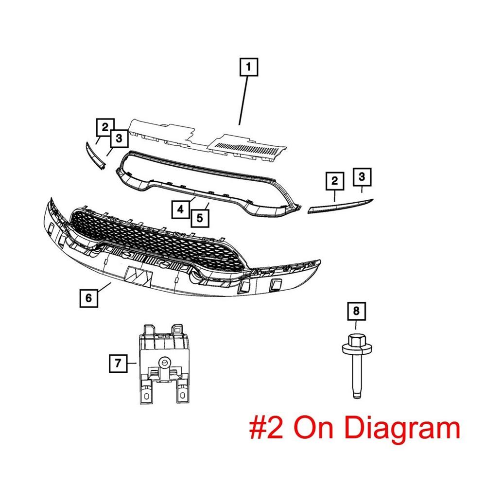 NEW Radiator Grille Surround Molding Right 6UZ40RXFAA For Durango 21-25