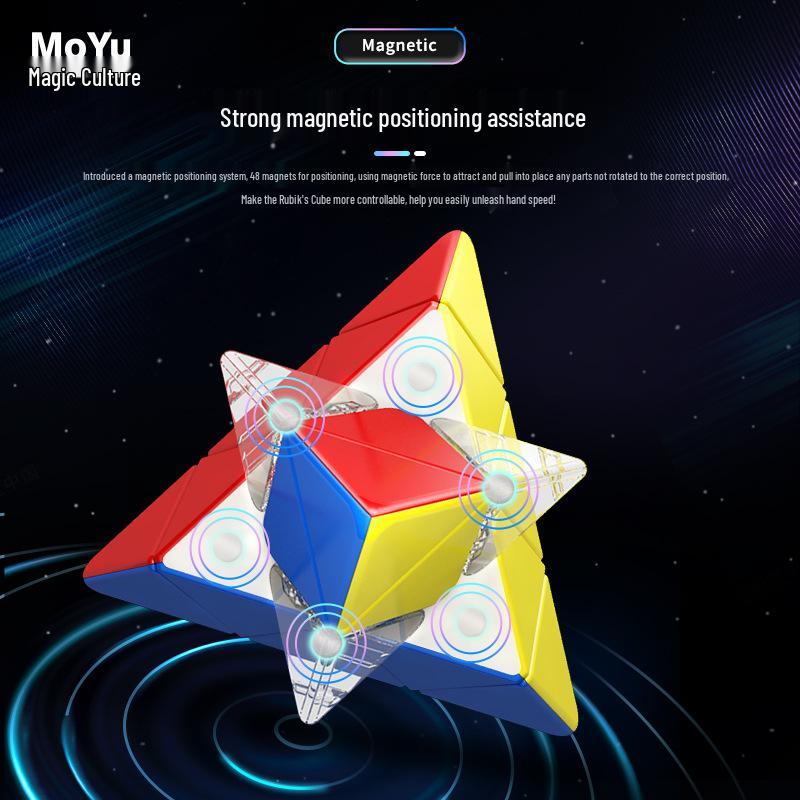 Magic Domain Magnetic RS Gold Pyramid Cube - Professional Competition Educational Toy