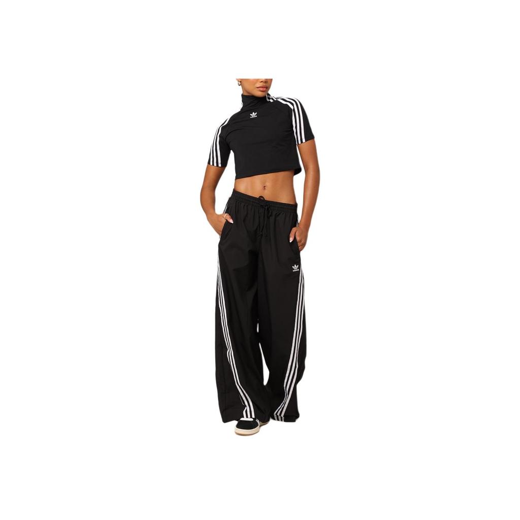 Adidas Originals Logo Print Loose-Fit Sweatpants Women Bottoms Black IV9335