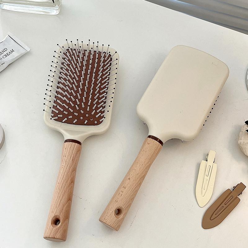 

Милая расческа с воздушной подушкой, деревянная расческа для массажа кожи головы, пушистая женская расческа для вьющихся ребер, домашняя расческа на воздушной подушке