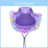 Black Edged Led Cowboy Hat With Lights For Casual Summer Wear
