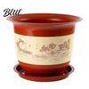 Weather Resistant Planter for Fruit Trees Plastic Flower Pot Large Plants with Drainage Holes & Saucer Tray Flowerpot Outdoor Breathable Nursery