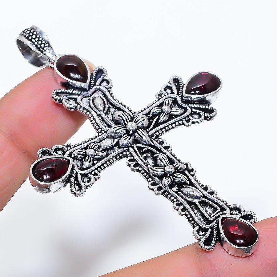 

Cross Amethyst Gemstone Handmade Ethnic Jewelry Pendant 2.96 VR-3593