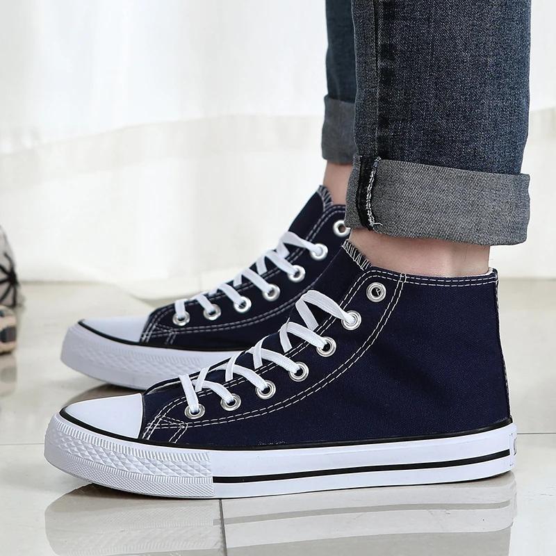 Canva Men's High-Top Sneakers 2024 New Style Versatile Korean HarajukuWomen's Canva Shoes Trendy Rubber Leather Footwea