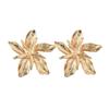European & American Exaggerated Alloy Big Flower Stud Earrings | Women's Metal Jewelry