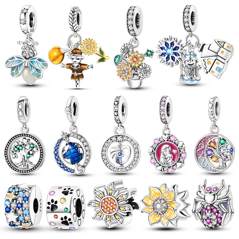 Copper Our Lady Of Tree Of Life Sunflower Spider Charms Beads For 3Mm Original Bracelets Diy Birthday Gift