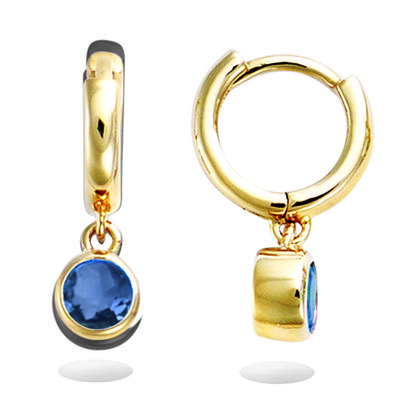 [R5149] - Vergoldete Creolen 'Sissi' goldblau - 8 mm - 4 mm