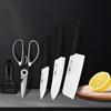 5-teiliges Küchenmesser-Set mit Schärfer, Kochmesser, Schälmesser, Schere und Sparschäler, rutschfester Griff Kochgeschirr für Zuhause & Restaurant