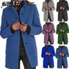 Women's Vintage Casual Solid Color Print Autumn Winter Long Sleeve POLO Neck Jacket International Designs & Coats