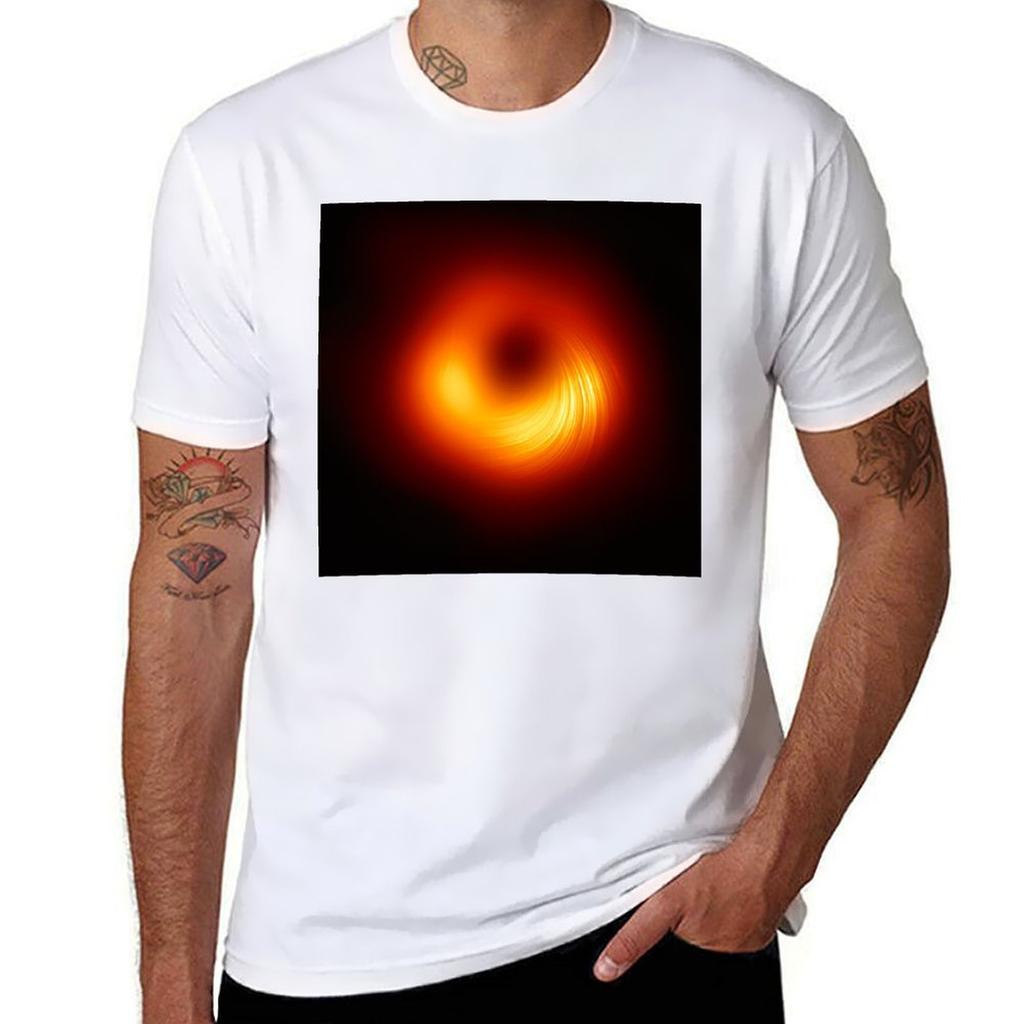 First Ever Image Of A Black Hole In Polarized Light 8k Resolution Tshirt Work Utility Casual Tee Shirt