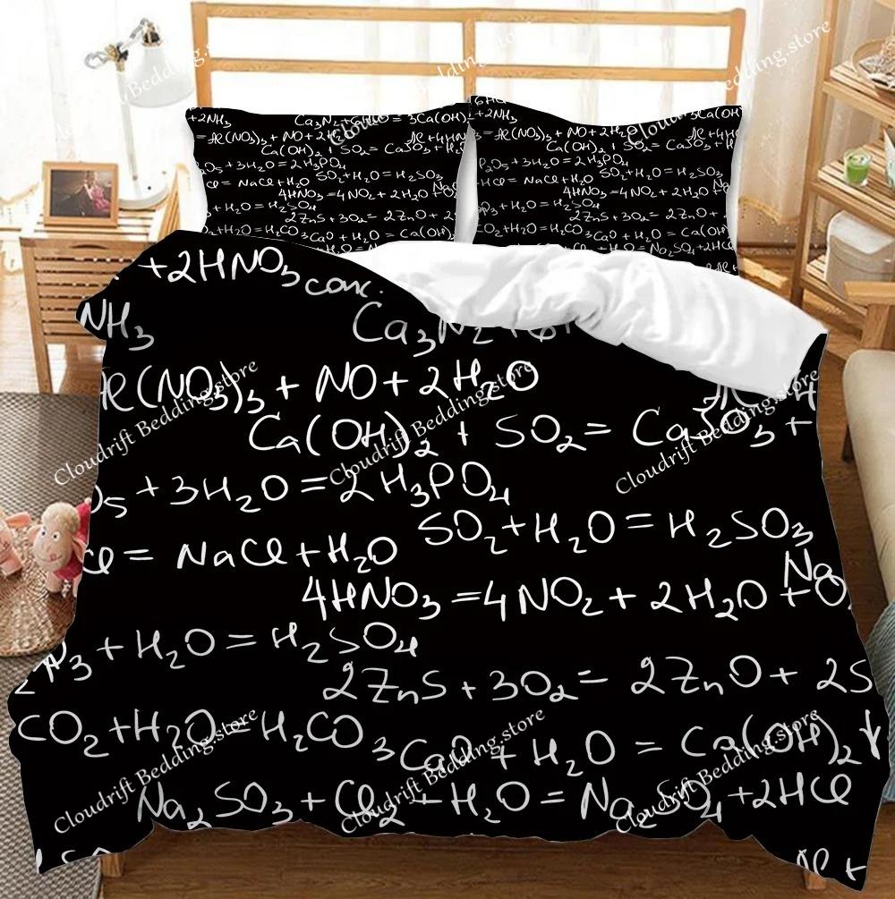 Mathematical Formula Duvet Cover Set King Queen Full Size microfiber Bedding Set for Kids Teens Comforter Cover with Pillowcase