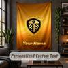 Tapiz de Pared Personalizado, Texto Personalizado del Leeds United, Arte de Pared de Tela Suave Para Decoración de Interiores