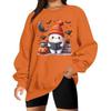 Hallowmas Ghost Print Long Sleeve Sweatshirt Women Crew Neck Oversized Pullover Top