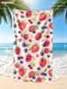 Summer Fruit Microfiber Beach Towel, Watermelon Lemon Cherry Bath Towel, Cute Tropical Travel Blanket for Women Girls Gift