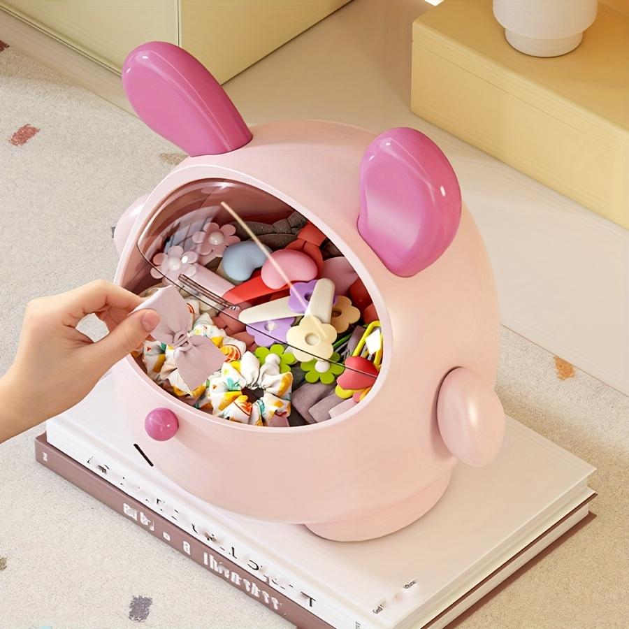 Cute Bunny-Shaped Cosmetic Organizer Box - Multi-Functional Makeup Display Case with Jewelry and Lipstick Storage