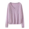 Women's V-Neck Pure Cashmere Sweater - Autumn 2026: Brushed, Loose, Flattering Knitwear