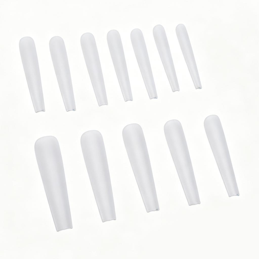 Extra Long Coffin Nail Tips No Build Semi Matte Flexible Coffin Shaped Nail Forms for Salon