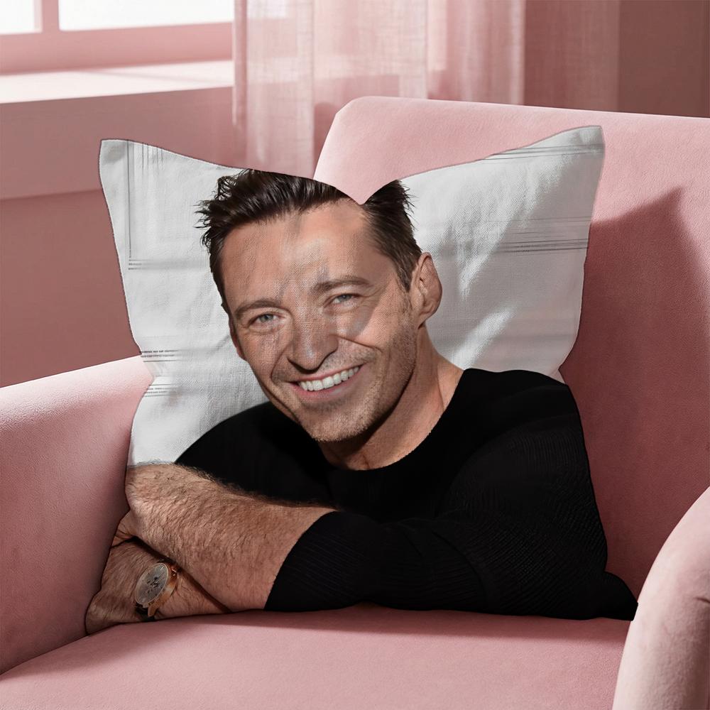 Custom H-Hugh Jackman Cushion Cover Multi-Scene Pillow Cover for Home & Car - Reversible, Soft & Durable for Daily Use