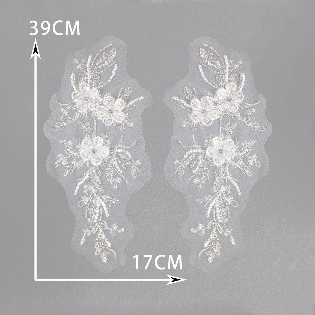 Black And White I Polyester Hollow Embroidery Beads Drills Sewing Lace Diy Decoration With Clothing Collar Accessories