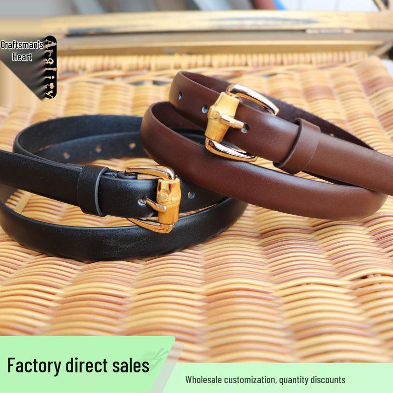 Women's Vintage Genuine Leather Belt - Versatile Waist Chain for Jeans & Casual Wear