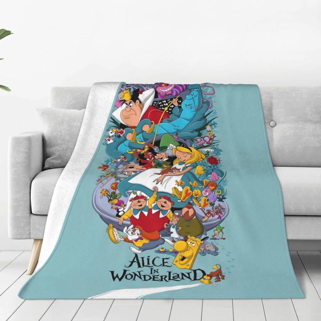 Alice In Wonderland Manga Blanket Quality Soft Throw Blanket Winter Airplane Travel Couch Chair Aesthetic Bedspread