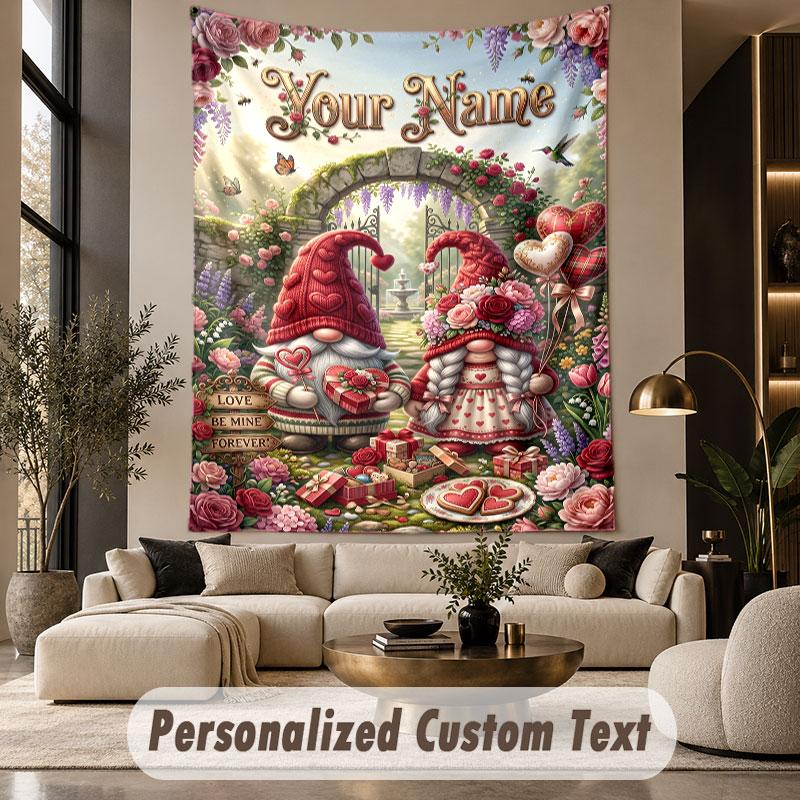 Valentine Love (50) Theme Custom Tapestry Personalized Custom Name Text Wall Hanging Tapestry Home Decor Background Cloth