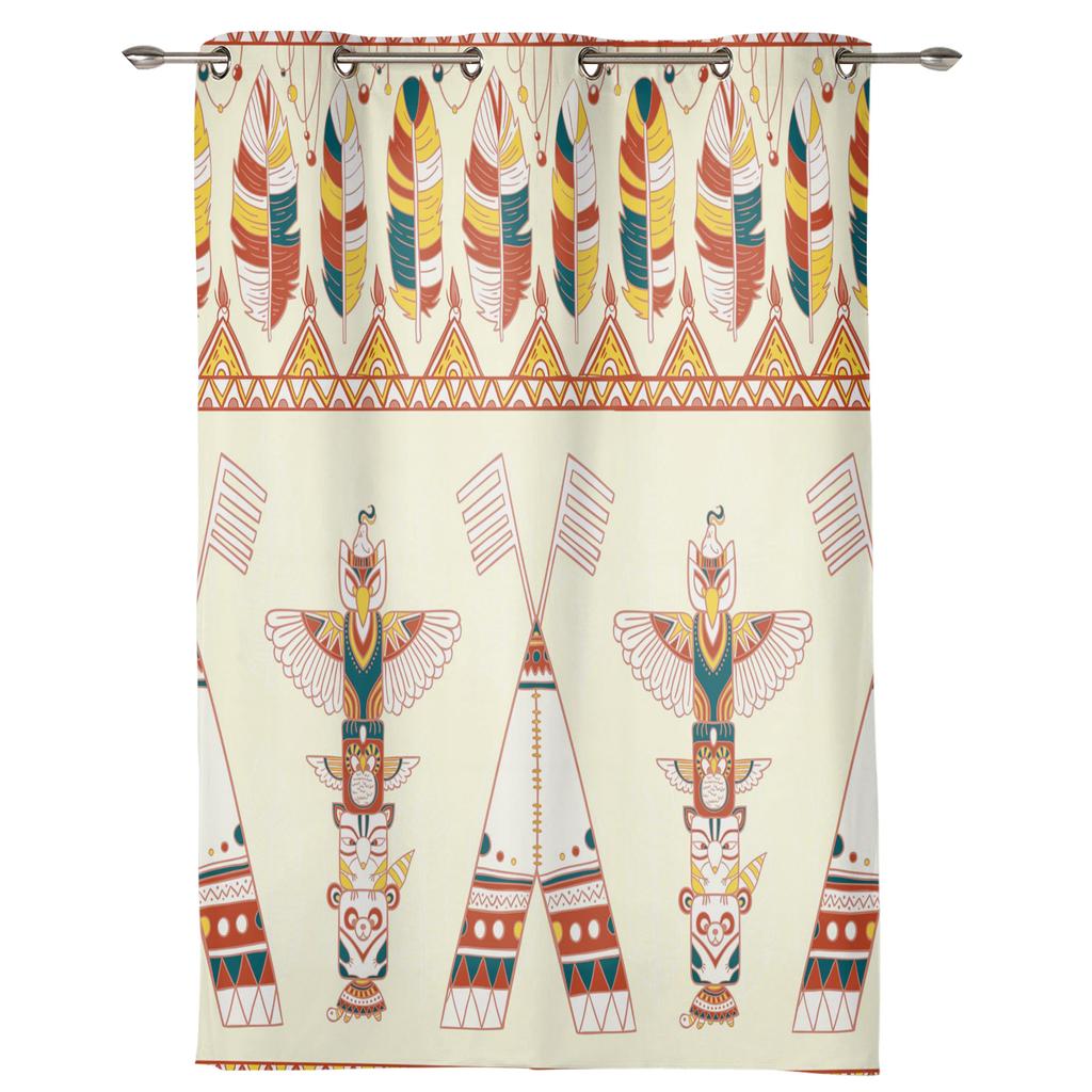 Modern Window Curtains for Living Room Feather Bird Pattern Curtains for Child Bedroom Kitchen Decor Blinds Drapes