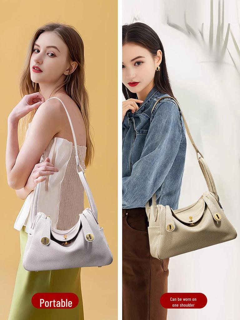 Borsa Dottore TOGO in Vera Pelle di Mucca - Cucita a Mano con Filo Cerato, Sensazione di Lusso, Singola Spalla da Donna, Stile da Pendolare, Best Seller.