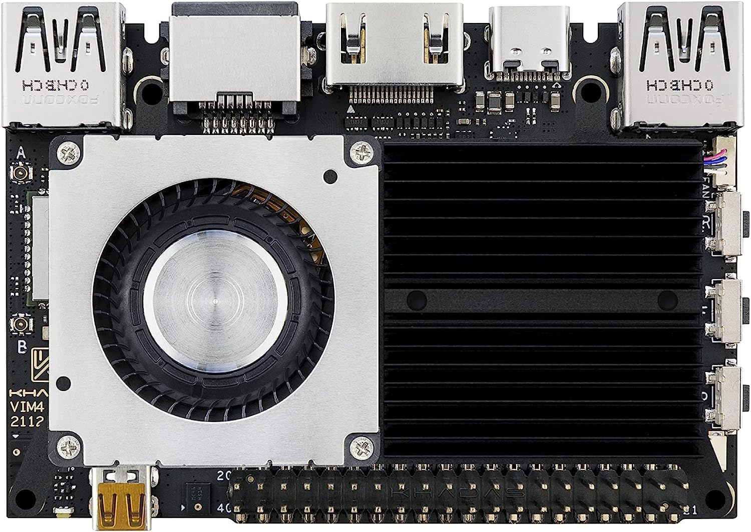 

Khadas New VIM4 Amlogic A311D2 Single board computer with NPU SBC 4K UI HDMI input 3 displays connectable LAN WiFi 6 Bluetooth 8GB LPDDR4X RAM GPU