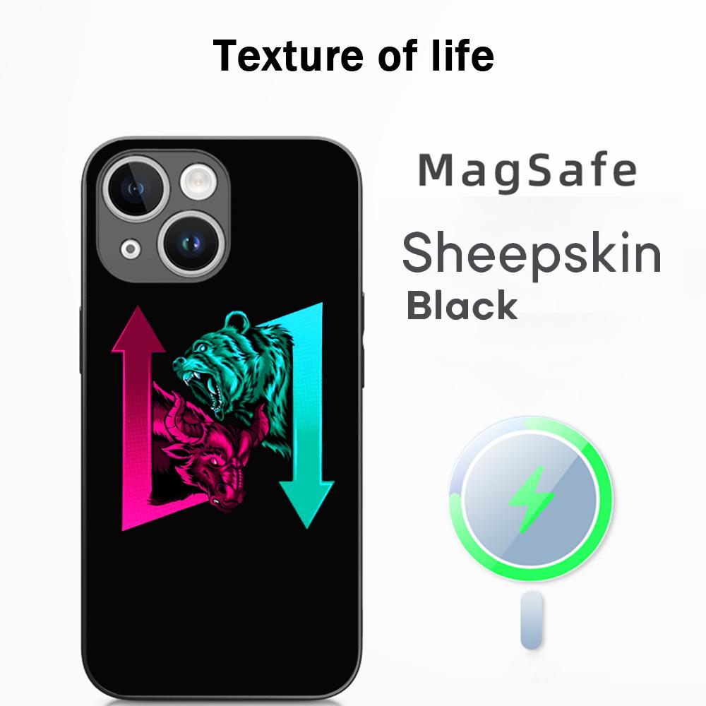 S-stock fashion pattern lucky design Phone Case For iPhone 17 16 15 14 13 12 Plus Pro Max High-end Luxury Magsafe Sheepskin