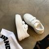 Small Round Head Thick Sole Velcro Little White Shoes Women's 2025 Spring and Autumn New Silver Soft Sole Casual Sports Shoes