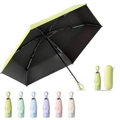 Folding UV Light Blocking and Heat Double Rib Structure UV Suitable for Sunny and Rainy with Storage Birthday Green Parasol, Protection, 100%