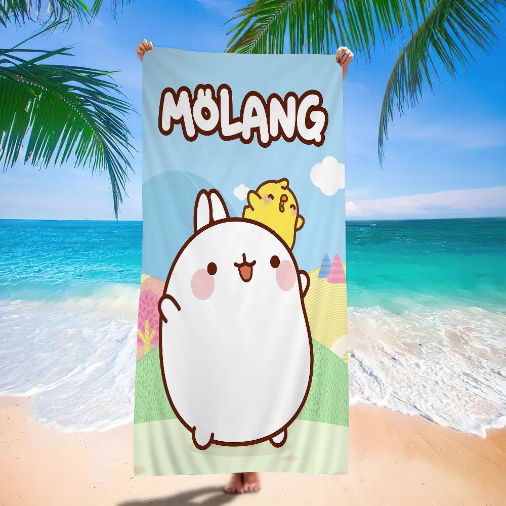 

Cute M-molangs Microfiber Printed Beach Towel Mountain Climbing Yoga Beach Swimming Running Absorbent Soft Towel W30*H60(CM)