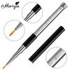 monja Manico in strass Pennello multifunzionale per pittura su unghie Strisce Linee Fiori Modello Gel per unghie Disegno Penna Strumento per manicure