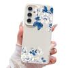Funda Floral de Gardenia Blanca Para Samsung S26 S25 S24 Ultra S23 S22 S21 FE A15 A16 A17 A26 A35 A36 A37 A54 A55 A56 A57 5G Cubierta de Silicona con Textura de Cuero