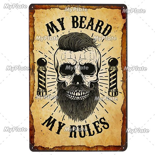 Barber Rules Metal Sign Tin Sign Vintage Decor Room Decoration Metal Plaque Man Cave Bar Sign Poster Home Decor