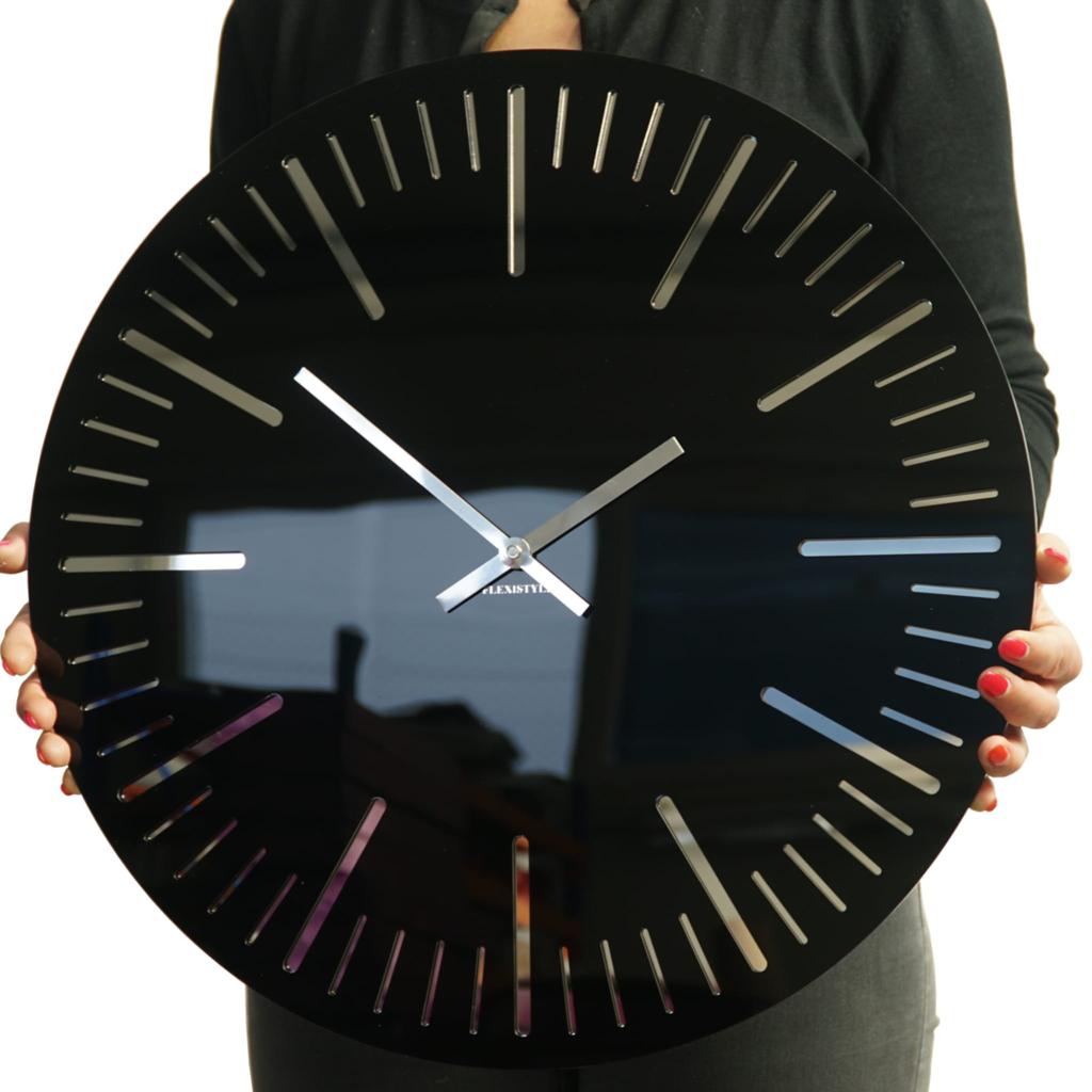 Wall clock for living room trim black 50cm