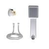 Modern Single Function Handheld Rain Shower Head Set Square ABS Plastic Three-Piece Chrome Finish Bathroom Faucet Accessories